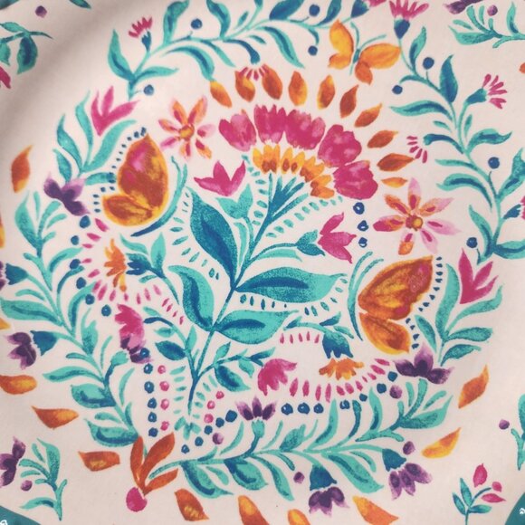 Pioneer Woman  FOLK GEO  10.7" Dia.  Melamine Dinner Plates Set Of 4 - Picture 5 of 5